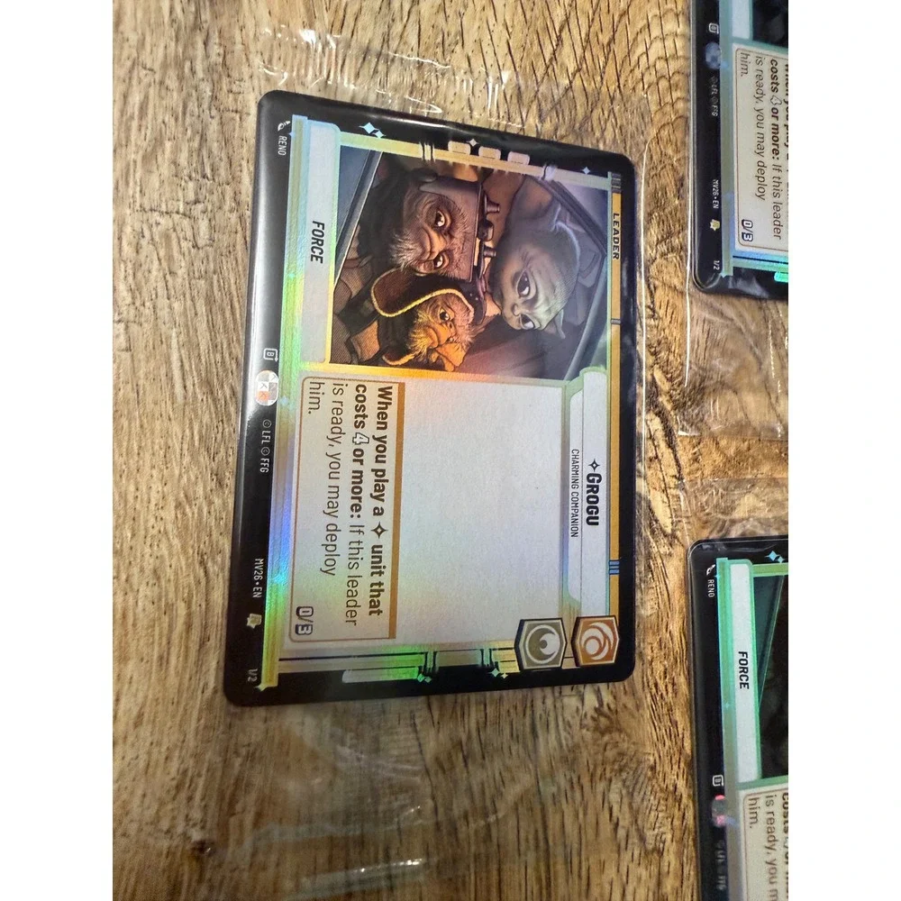 Lot of 3 Star Wars Unlimited Grogu Charming Companion MV26 Foil Promo Cards SDCC
